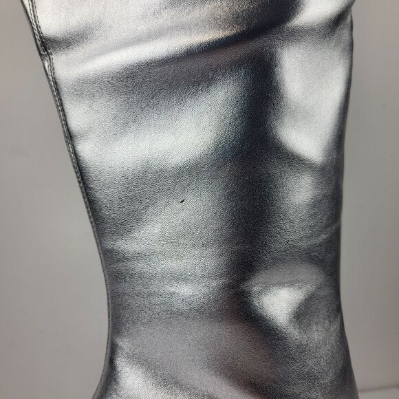 Open Edit Women's Erik Knee High Wedge Boots Size 10 Silver Metallic - Picture 10 of 16